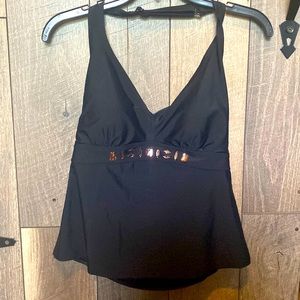 St. John’s Bay Women’s Tankini Studded Halter Swim Top. Black. Size 12.